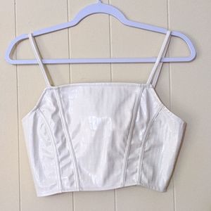 Zipper back crocodile leather cami